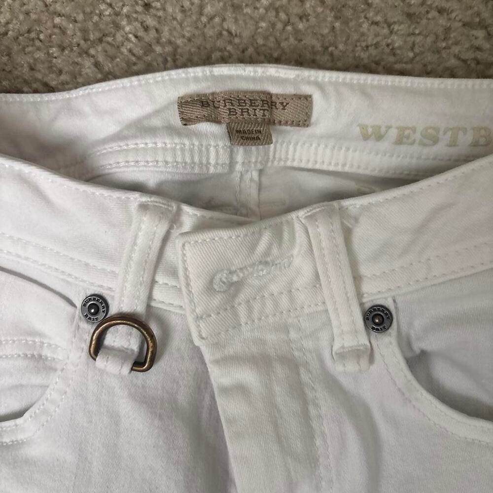 Burberry brit white skinny mid rise denim jeans size 26